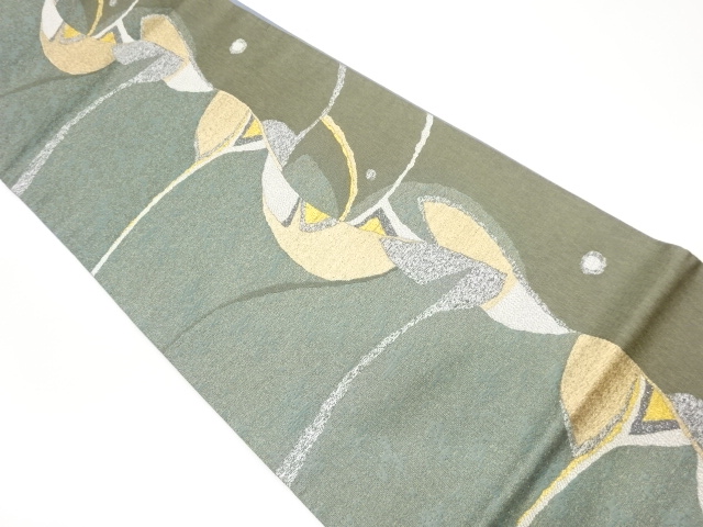 JAPANESE FUKURO OBI / PULP CLOTH / KIN-TOSHI / WOVEN ABSTRACT